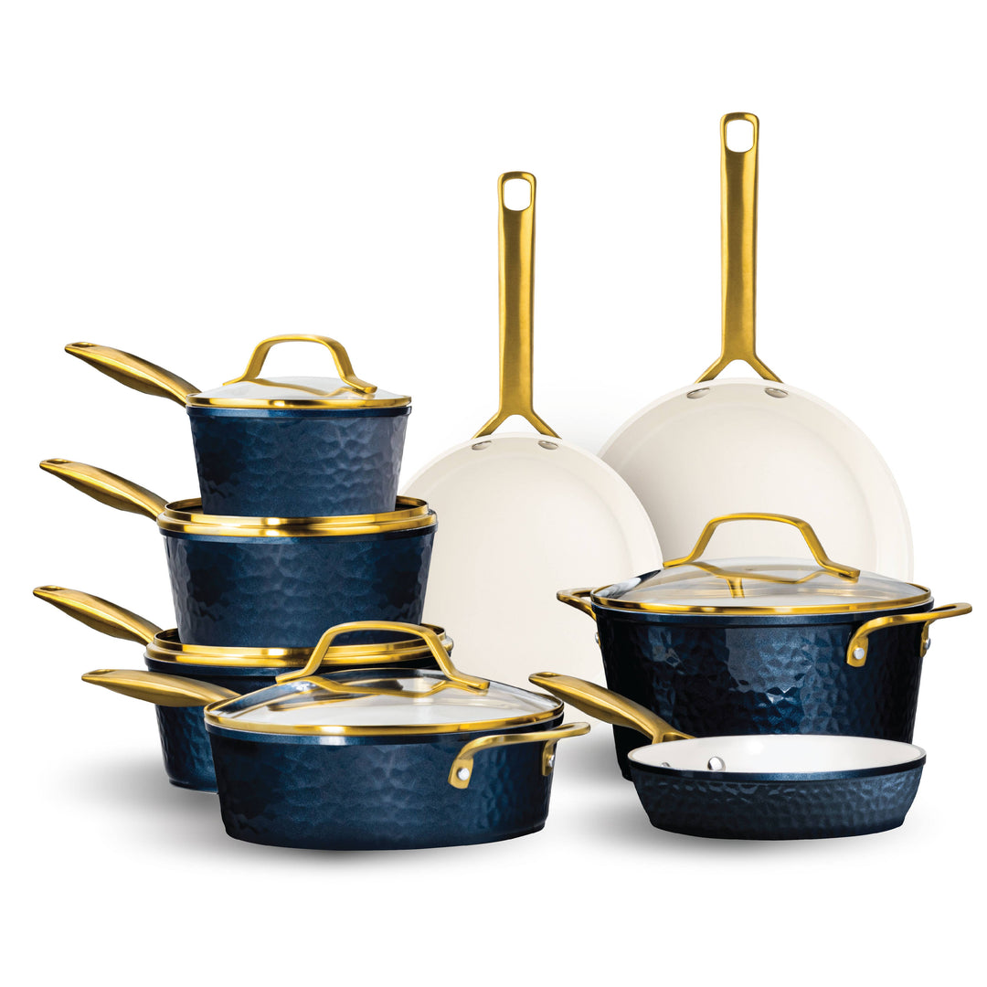 Gotham Steel Pro Forged Hammered 13pc set in Navy