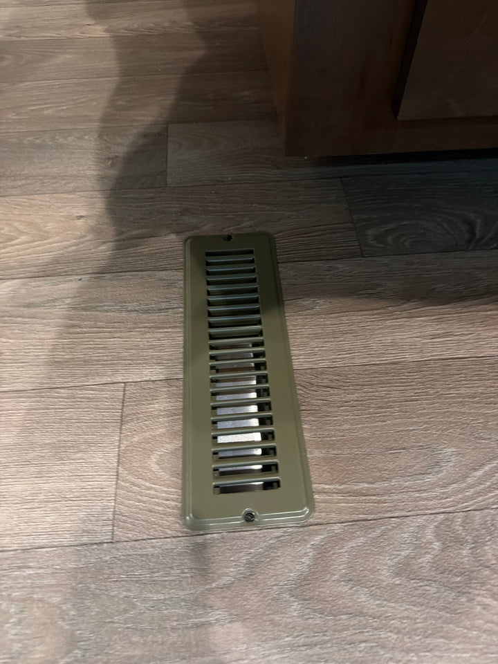 2" X 10" Floor Register Dampered, Metal, Brown