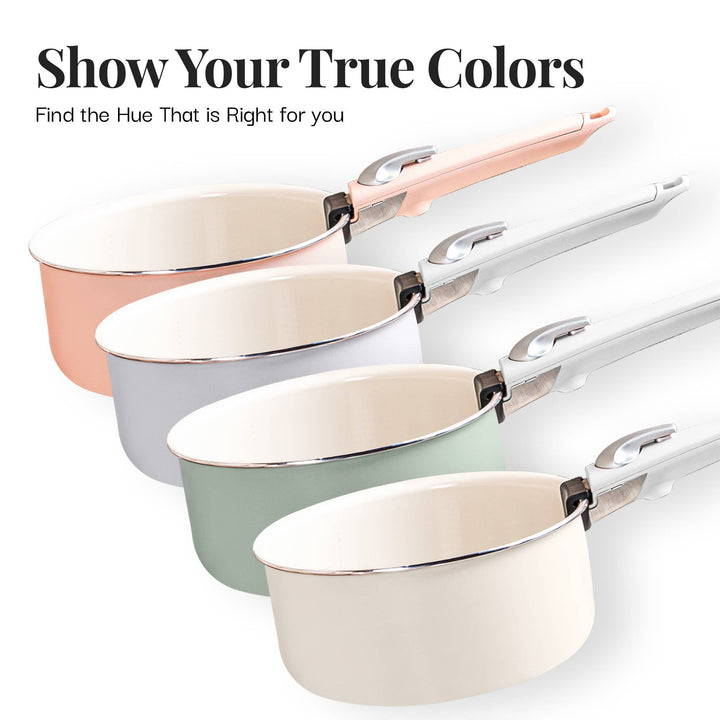Gotham Steel 18pc Set Detachable Handle in Cream