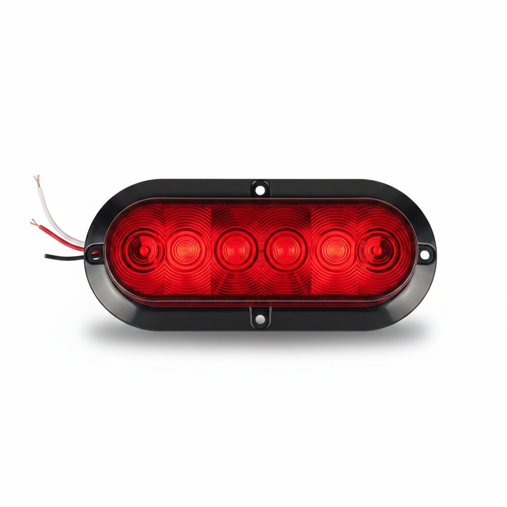 6-LED Red Trailer Tail Light on White Background