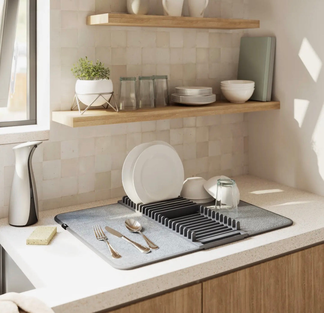 Foldable Dish Drying Mat w/Rack