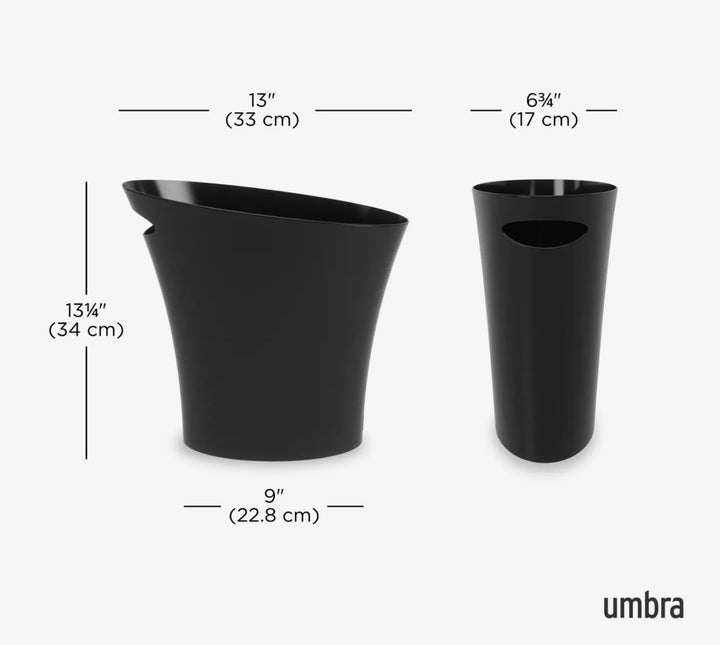 Slim line trash can