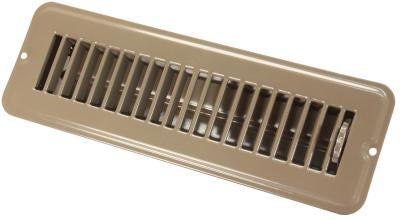 2" X 10" Floor Register Dampered, Metal, Brown