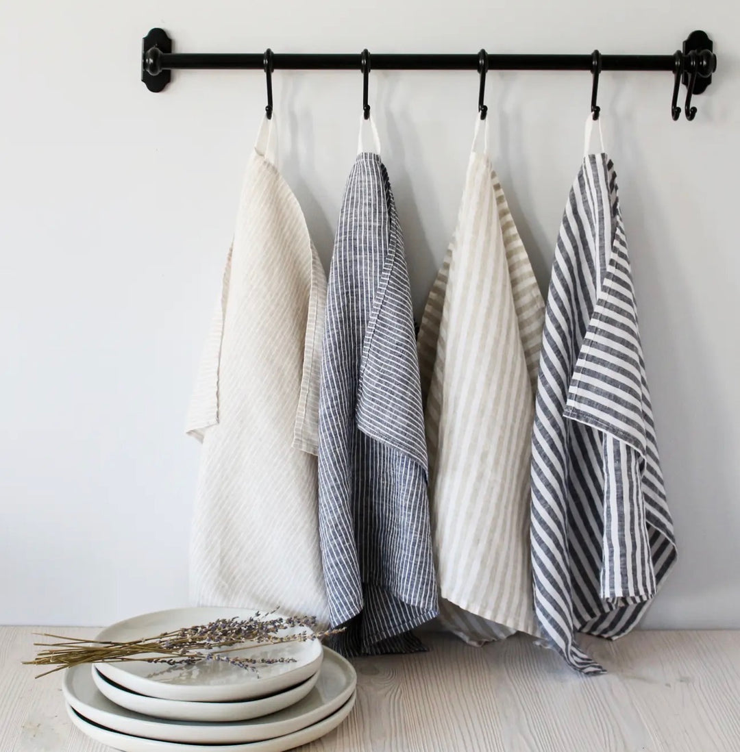 Striped Linen Tea Towel-Set of 2