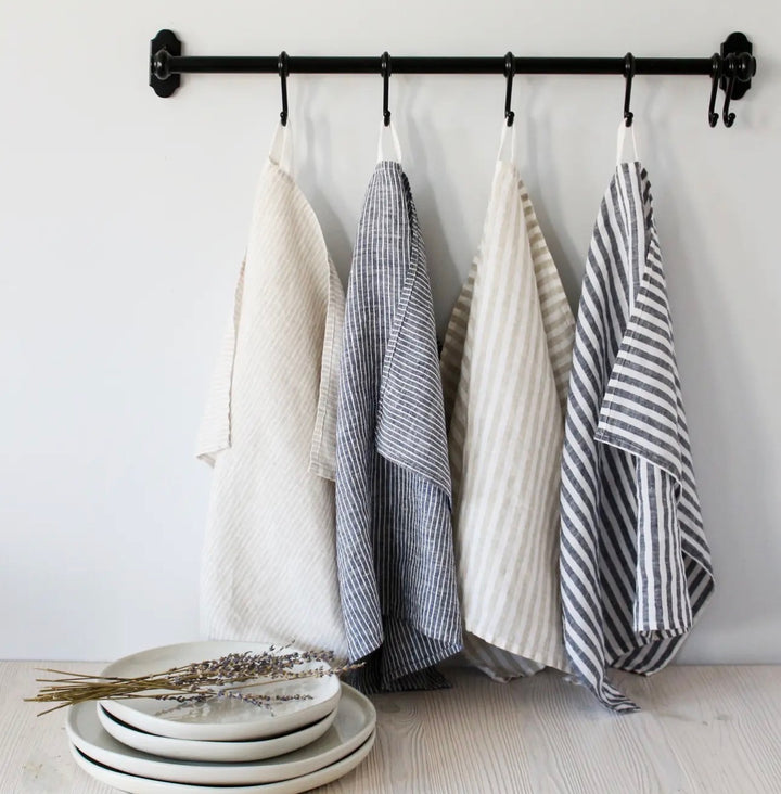 Striped Linen Tea Towel-Set of 2