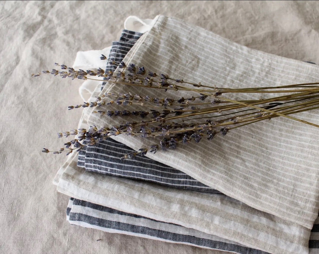 Striped Linen Tea Towel-Set of 2