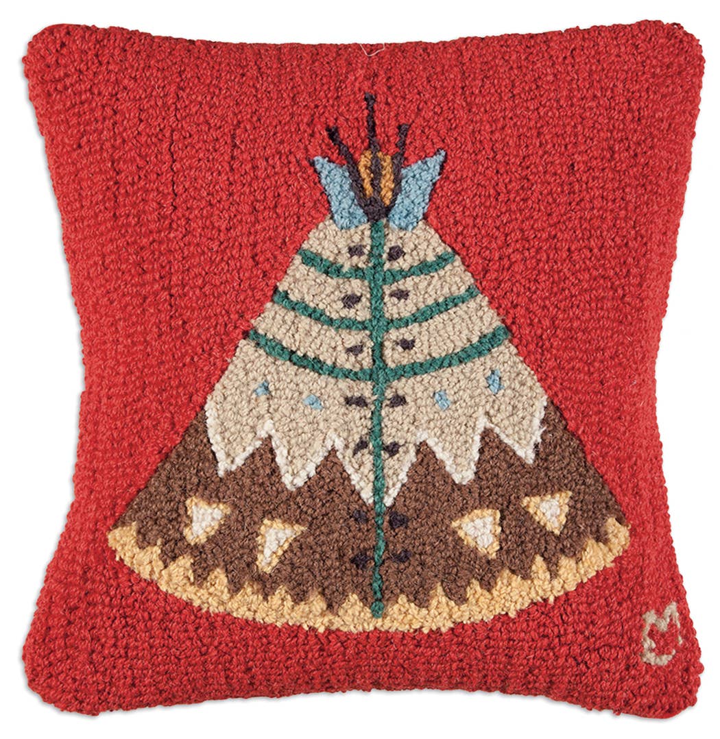 Red Hooked Teepee Pillow