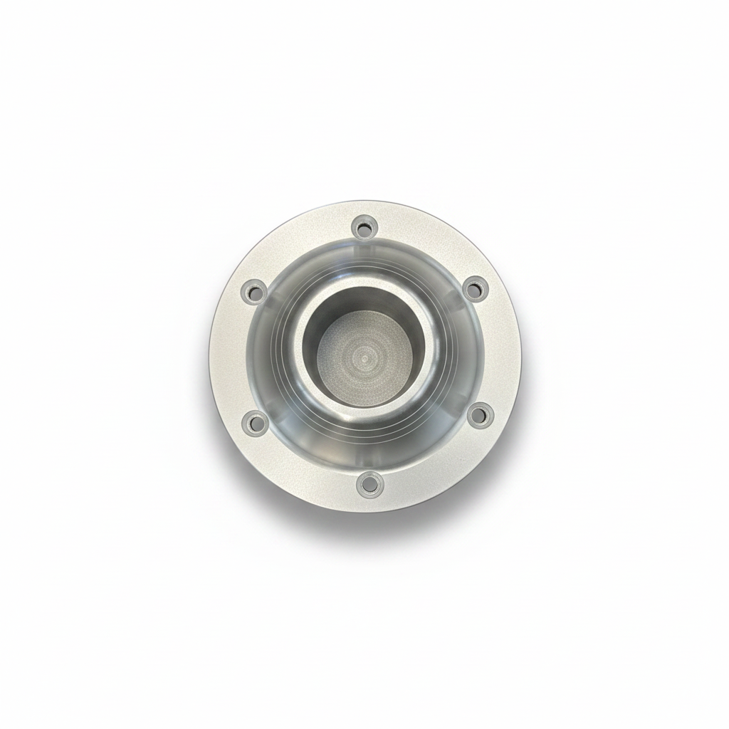 Aluminum Hub Cap on White Background with Shadow
