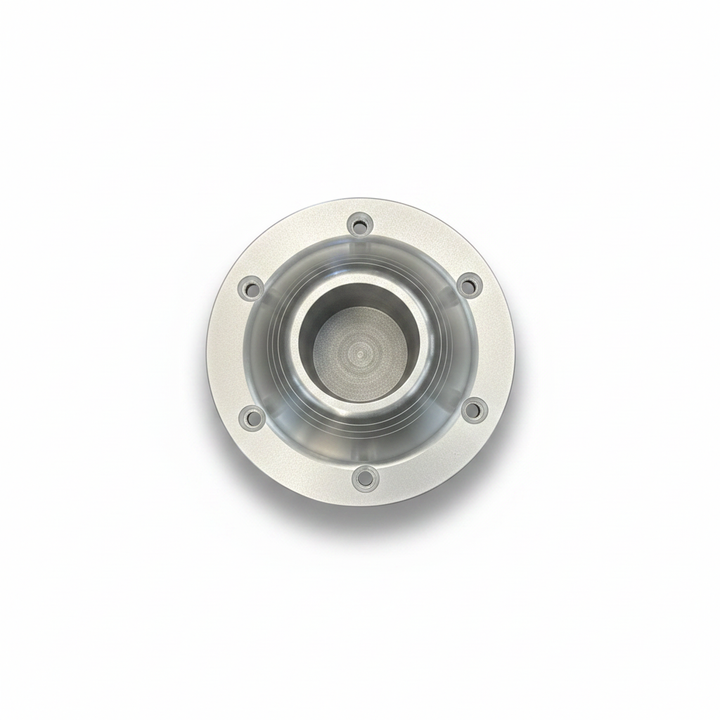 Aluminum Hub Cap on White Background with Shadow