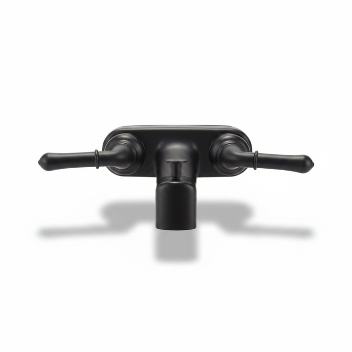 Black RV Faucet White Background Drop Shadow