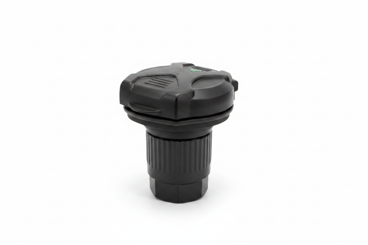 Black RV Sewer Cap - White Background with Shadow