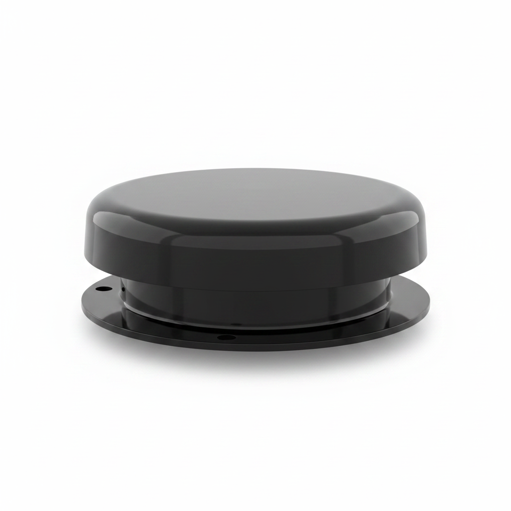 Black RV Vent Cap White Background Drop Shadow