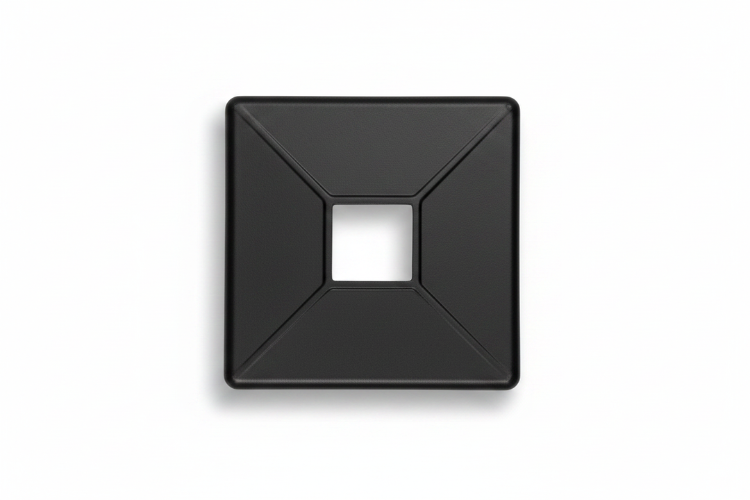 Black Square Post Cap - White Background with Shadow