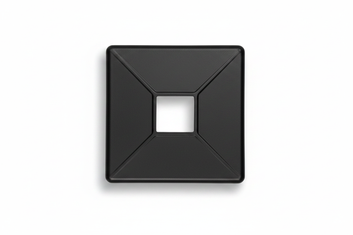 Black Square Post Cap - White Background with Shadow