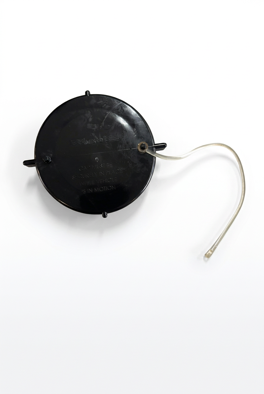 Cap and tether on a white background with a soft shadow