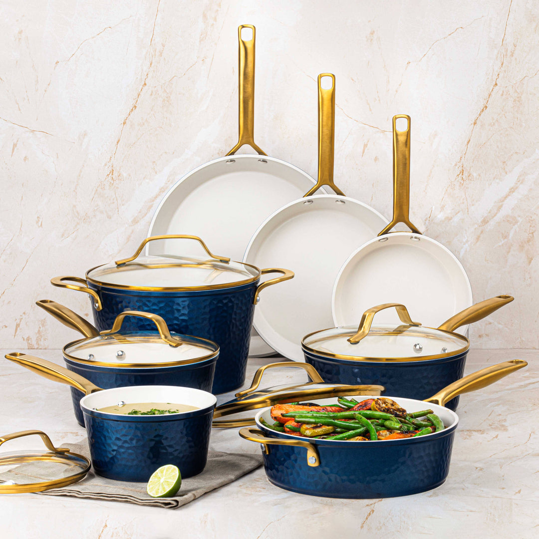 Gotham Steel Pro Forged Hammered 13pc set in Navy