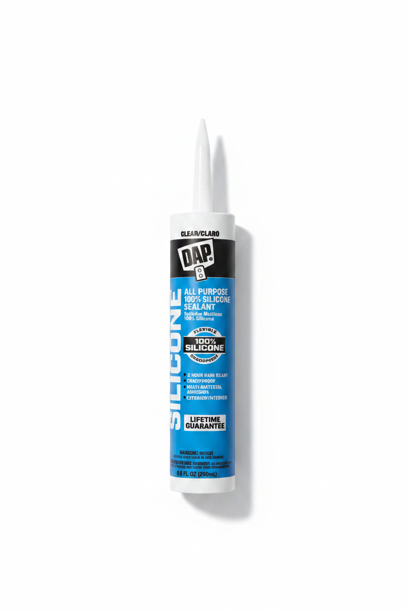 DAP Silicone Sealant - White Background with Soft Drop Shadow