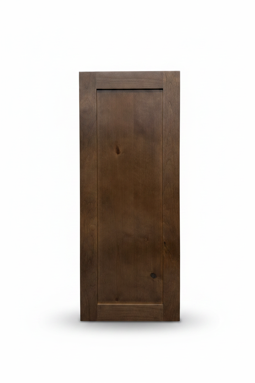 Dark Cabinet Door Panel - White Background with Shadow