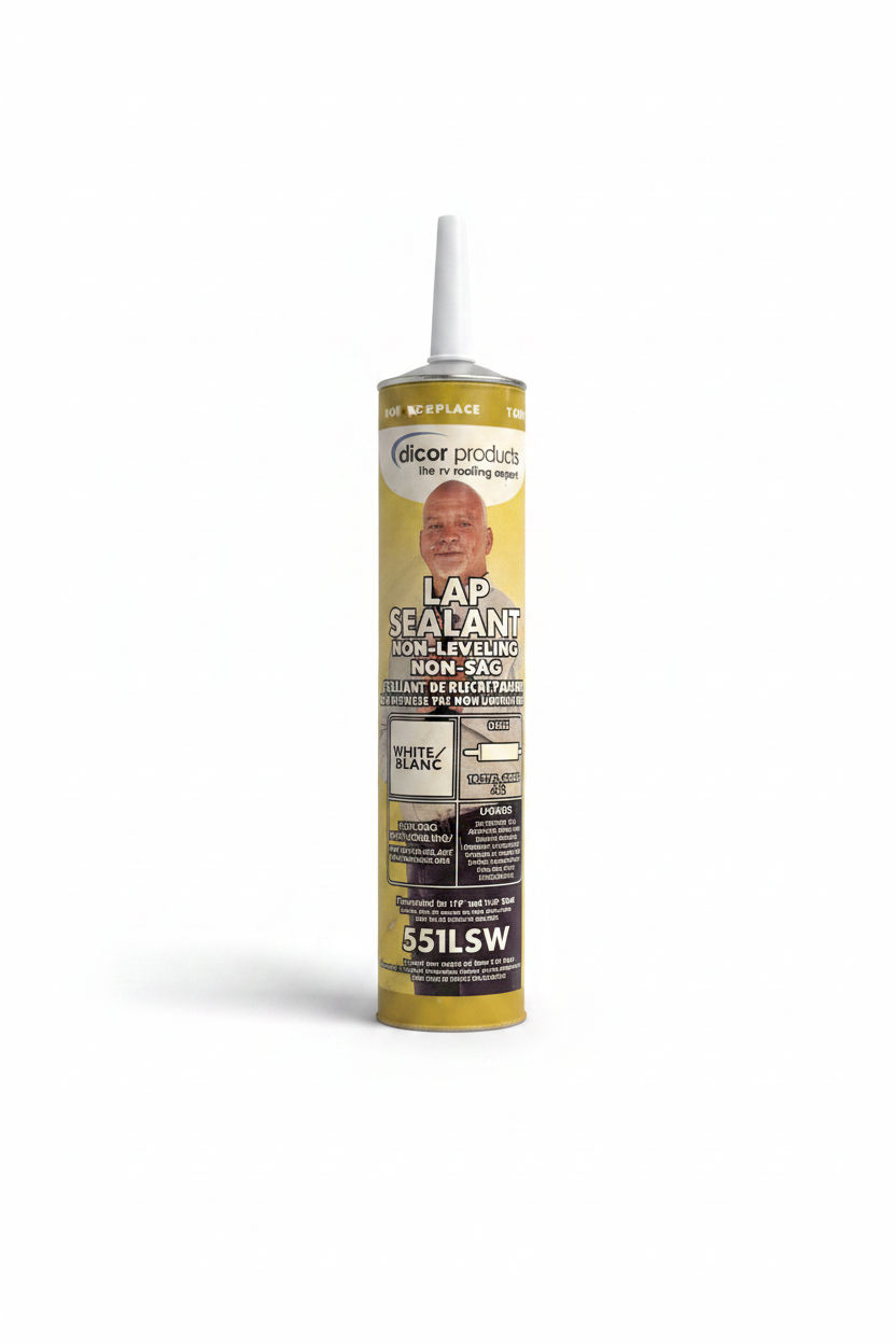 Dicor 551LSW Lap Sealant - White Background with Shadow