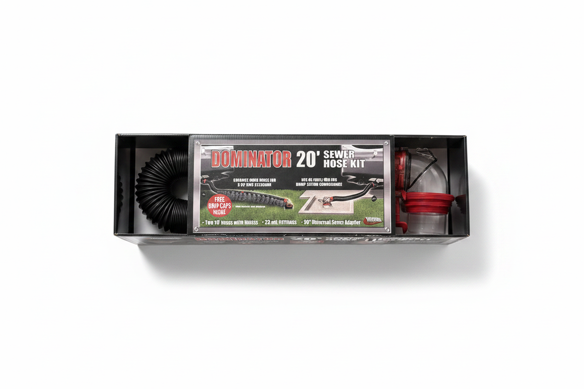 Dominator 20' Sewer Hose Kit - White Background with Shadow