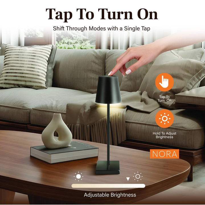 Bell and Howell by Design Nora S/2 Black Modern Dimm Lamps