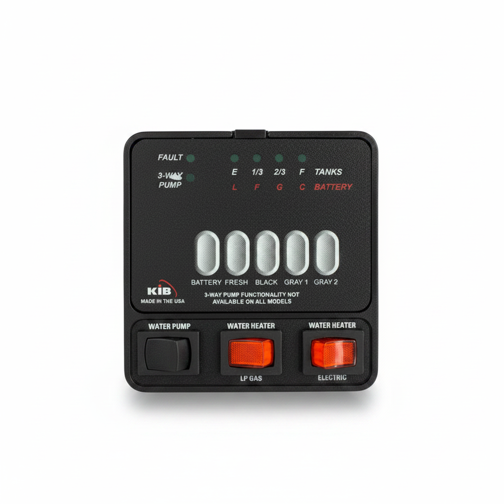 KIB RV Monitor Panel - White Background with Drop Shadow
