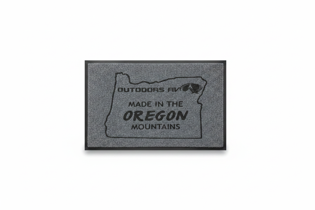 Outdoors RV Door Mat – White Background with Drop Shadow