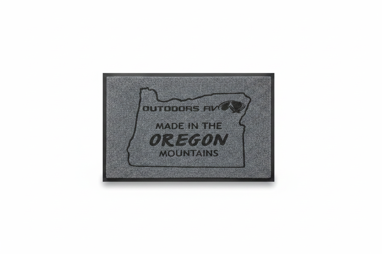 Outdoors RV Door Mat – White Background with Drop Shadow