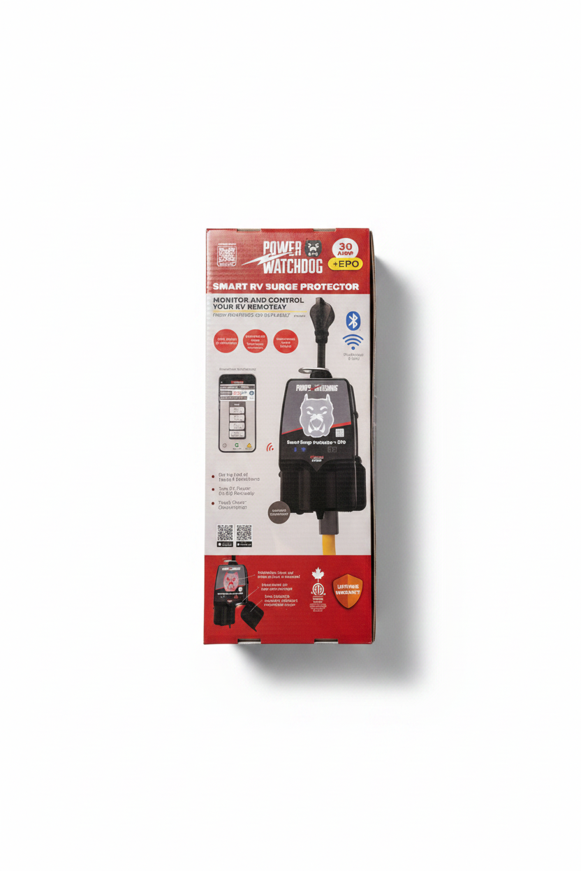 Power Watchdog 30 AMP + EPO Smart RV Surge Protector - White Background
