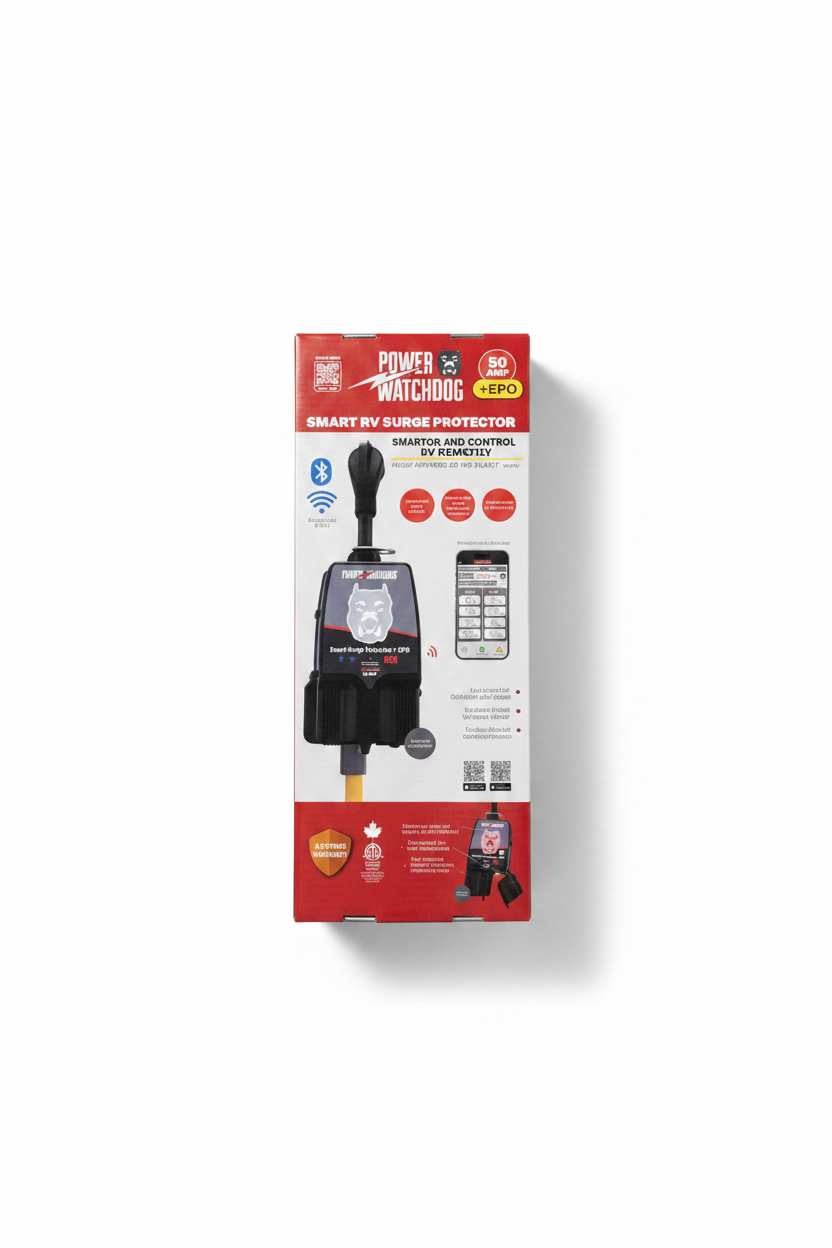 Power Watchdog 50 AMP + EPO Smart RV Surge Protector - White Background