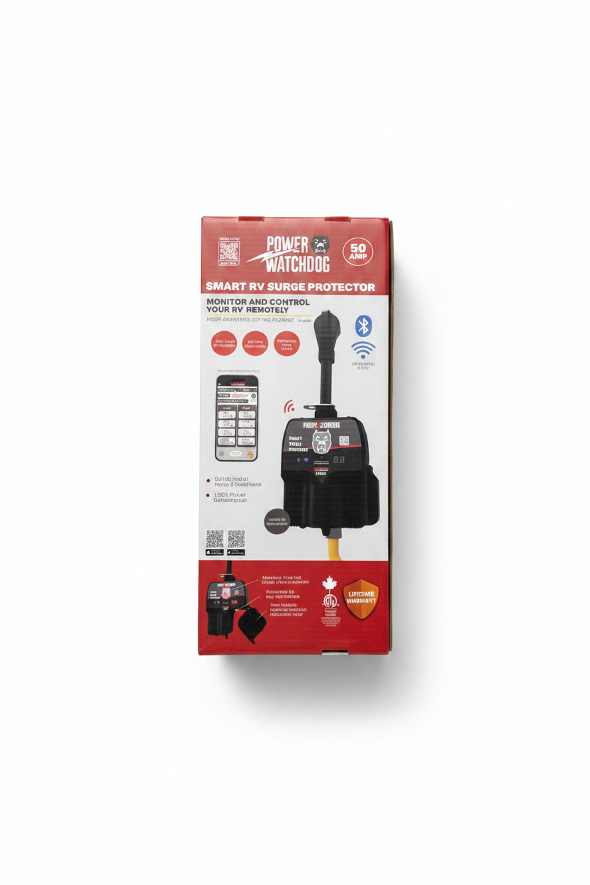 Power Watchdog 50 AMP Smart RV Surge Protector - White Background