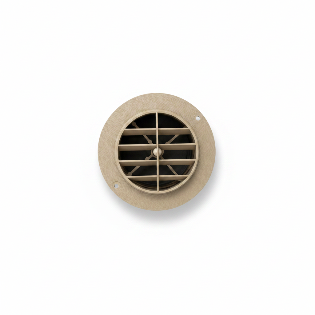 Round RV Air Vent - White Background with Drop Shadow