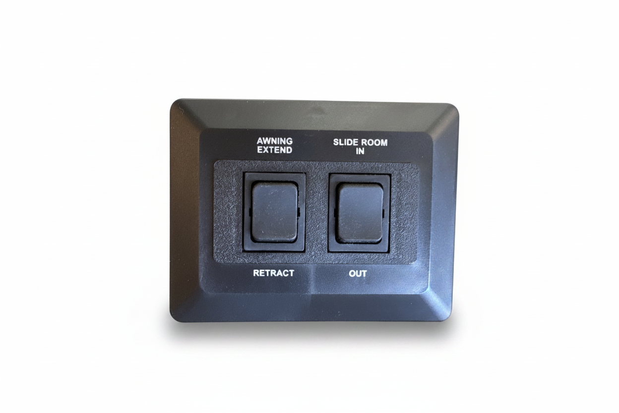 RV Switch Panel - White Background with Drop Shadow