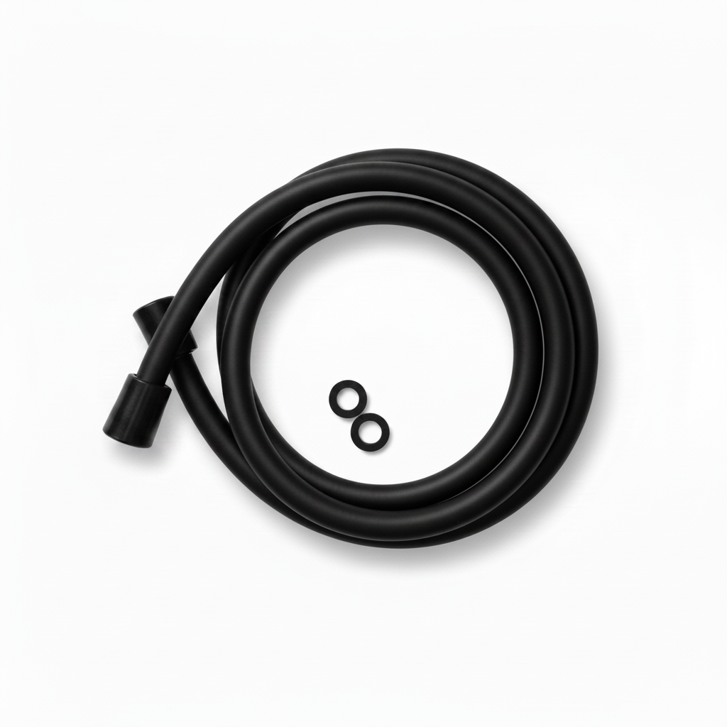 Smooth Black Shower Hose