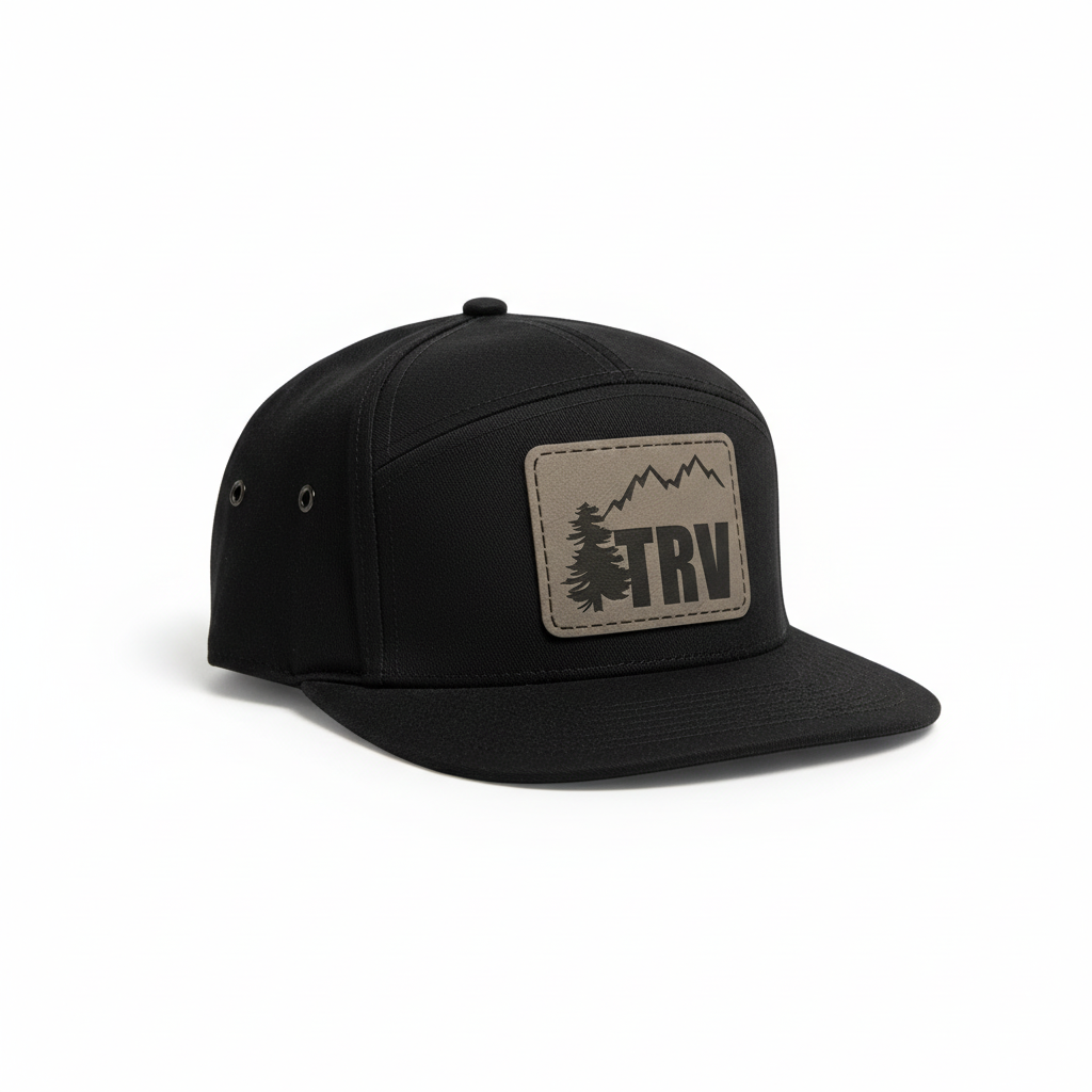 TRV Black Hat - White Background with Drop Shadow