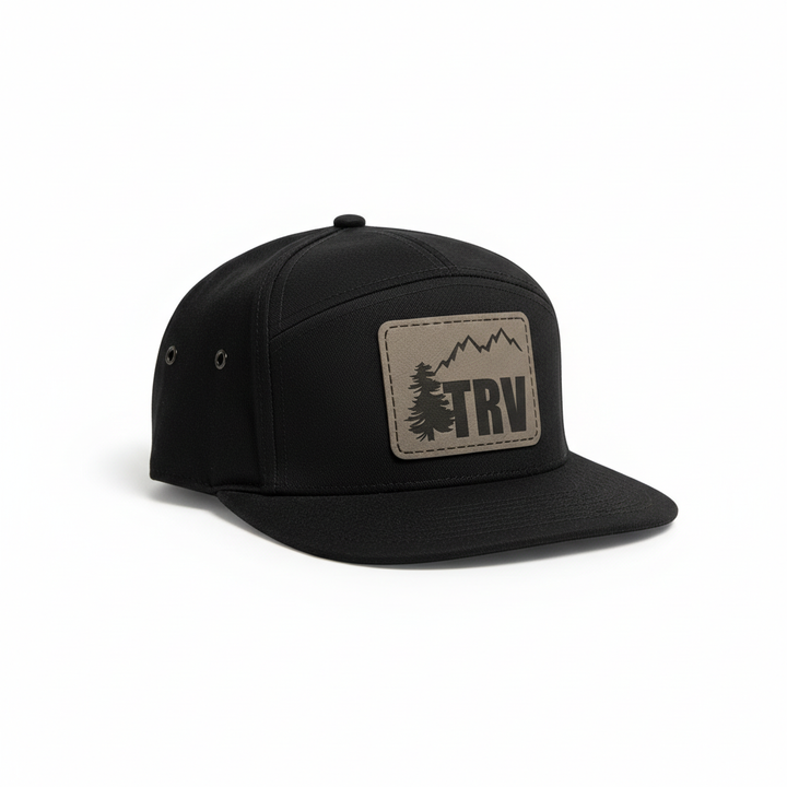 TRV Black Hat - White Background with Drop Shadow