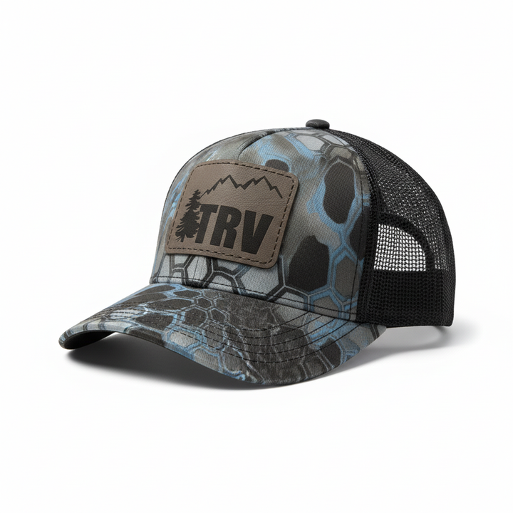 TRV Dark Camo Hat - White Background with Shadow