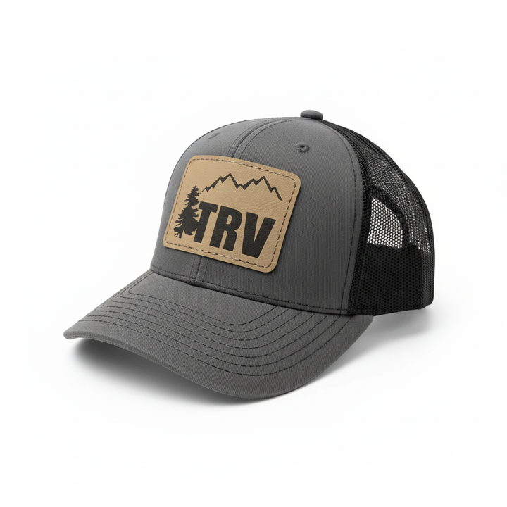 TRV Gray &amp; Black Hat – White Background with Shadow