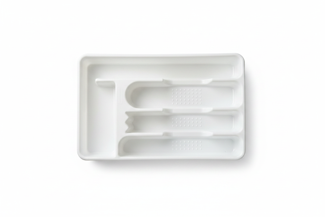 White Cutlery Organizer Tray
