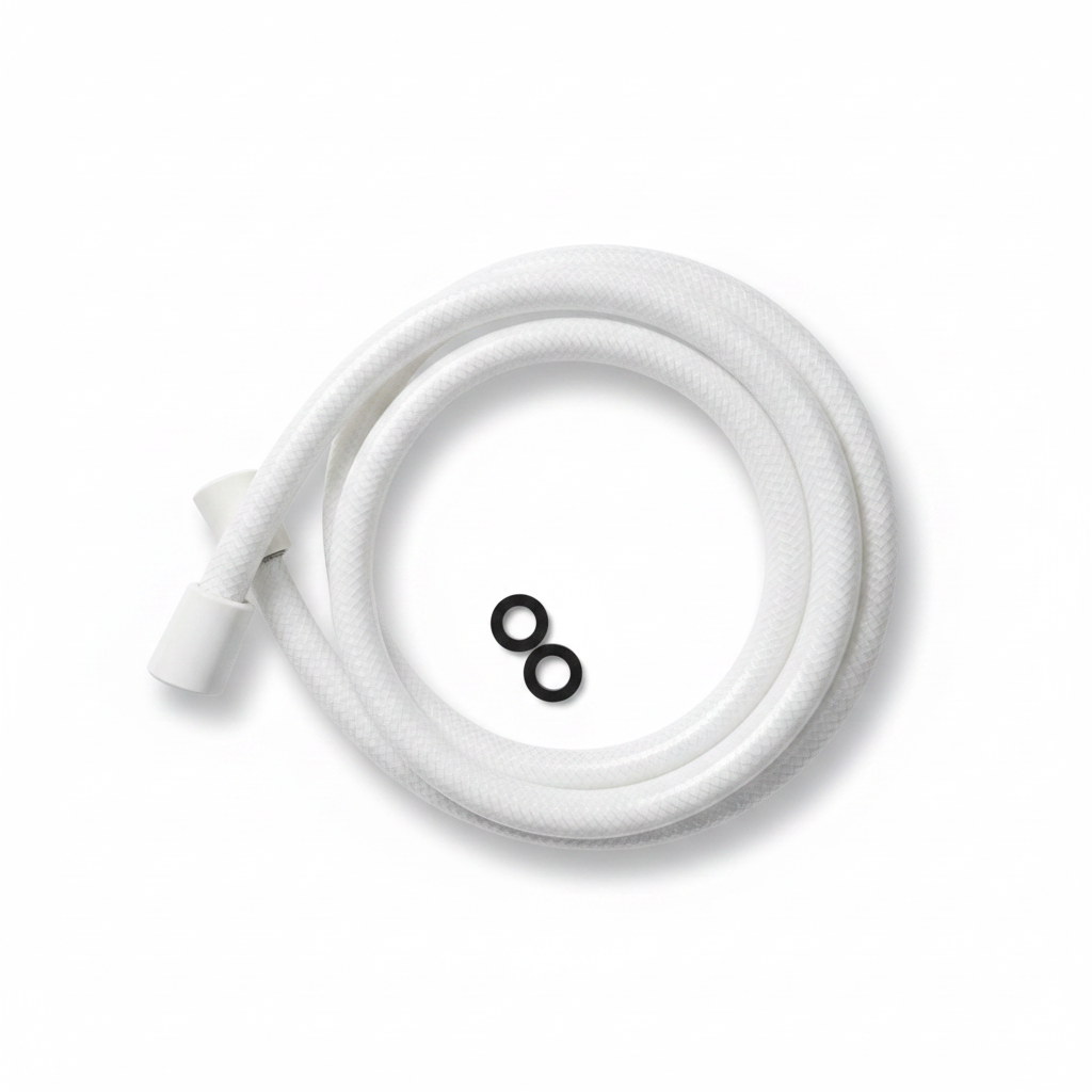 White Shower Hose with Drop Shadow